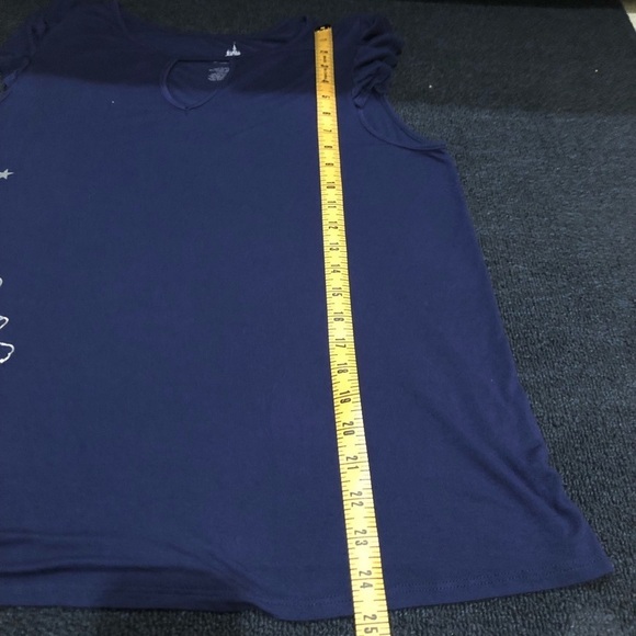 Disney Park Blue Mickey Mouse US Flag Epcot Showcase Short Sleeve Top Size XL - Picture 9 of 9